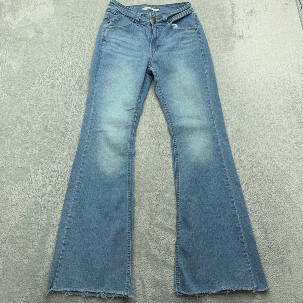 Levi's Jeans Womens 26 Blue 726 Flare High Rise Raw Hem Stretch Denim Pants